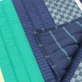 thumbnail image 6 of Mainstays Kids Reversible Green Stripe Stitch Quilt Set, Full/Queen, 3 Pieces, 6 of 6