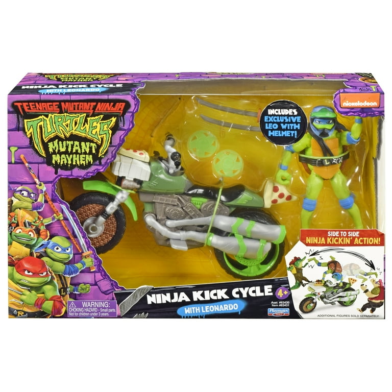 Teenage Mutant Ninja Turtles: Mutant Mayhem Ninja Kick Cycle with Leonardo  Action Figure