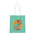 thumbnail image 1 of DouZhe Reusable Grocery Bags, French Bulldog Dog Animal Lightweight Polyester Canvas Cloth Tote Bag for Travle Gym Shopping School, 15" x 16", 1 of 7