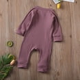 thumbnail image 3 of Newborn Baby Boy Girl Romper Clothes Infant Solid Ribbed Onesie Bodysuit Jumpsuit Outfits, 3 of 7