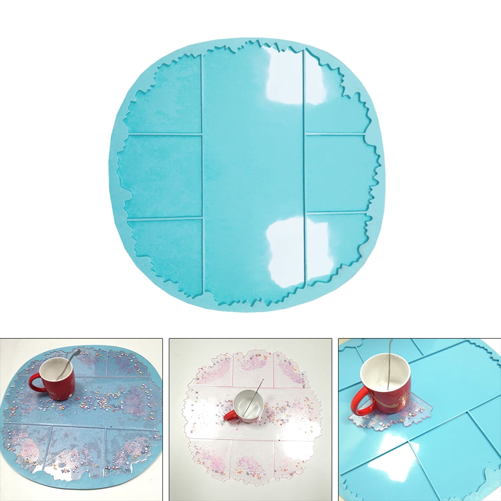BQBQERT Tray Epoxy Resin Mold Cup Mat Pad Silicone Decorations Casting Tool
