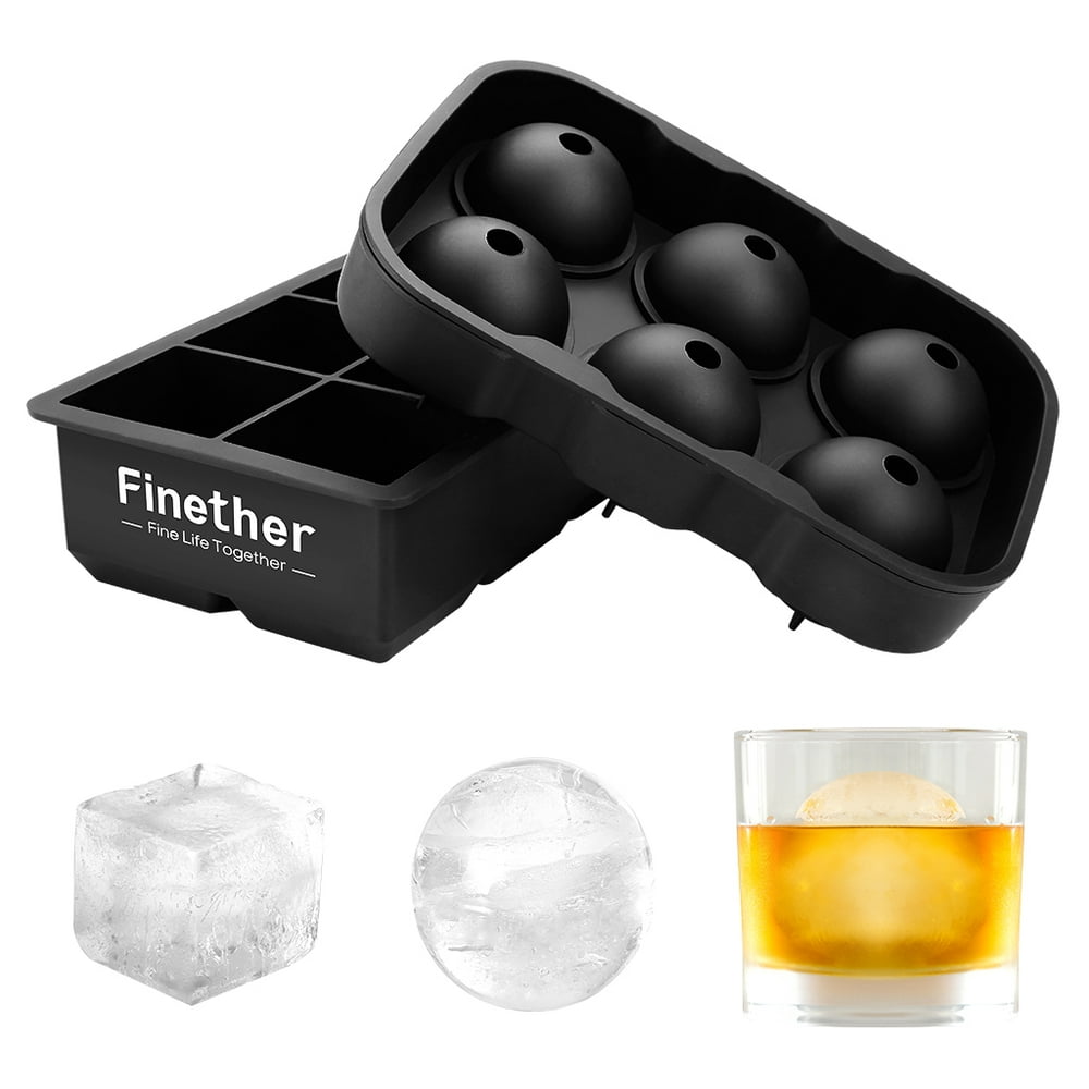 Silicone Ice Cube Molds, Set of 2 Sphere Round Ice Ball Maker