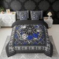 thumbnail image 2 of Erosebridal Boho Spider Bedding Comforter Set, Bohemian Aztec Mandala Full Bedding Set, Black Gray Blue, Black Reversible 7pcs, 2 of 6