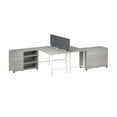thumbnail image 2 of Hustle 2 Person Desk with Mobile Storage in Platinum Gray - Engineered Wood, 2 of 9