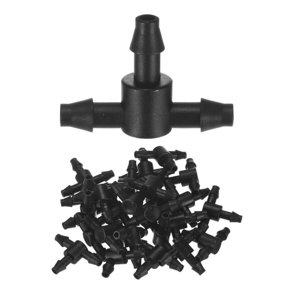 Uxcell 25-Pack Drip Irrigation Barbed Fittings, for 1/4 Inch Tees Tubing Connector Plastic Coupling Irrigation Parts Drip Pipe Accessories