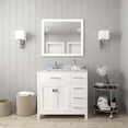 thumbnail image 2 of Caroline Parkway 36" Single Bath Vanity in White with White Marble Top and Square Sink with Matching Mirror, 2 of 2