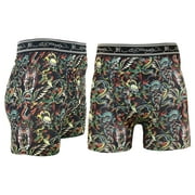 Ed Hardy Mens 3-Pack Performance Boxer Briefs, Active Stretch Dry Fit Print Boxers, Multicolor Male Underwear, Small