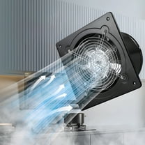 HIBIBUD Exhaust Fan with Switch,Powerful Kitchen Exhaust Fan with Damper,Portable Window Fan,Small Fume Extractor Ventilation Fan for Bathroom,Shop,Smoking Room,Garage,Black