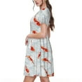 thumbnail image 2 of Balery Koi Fish Corals,Spring Summer Vestidos sueltos de manga corta para mujer, vestidos de verano 2025, vestidos casuales de corte A con vuelo., 2 of 6