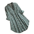 thumbnail image 2 of Green Young Adult Tops Print TShirt Tops Womens Long Pleated Casual Blouse Floral Sleeve Women's Blouse Plus Size Tops for Women, 2 of 2