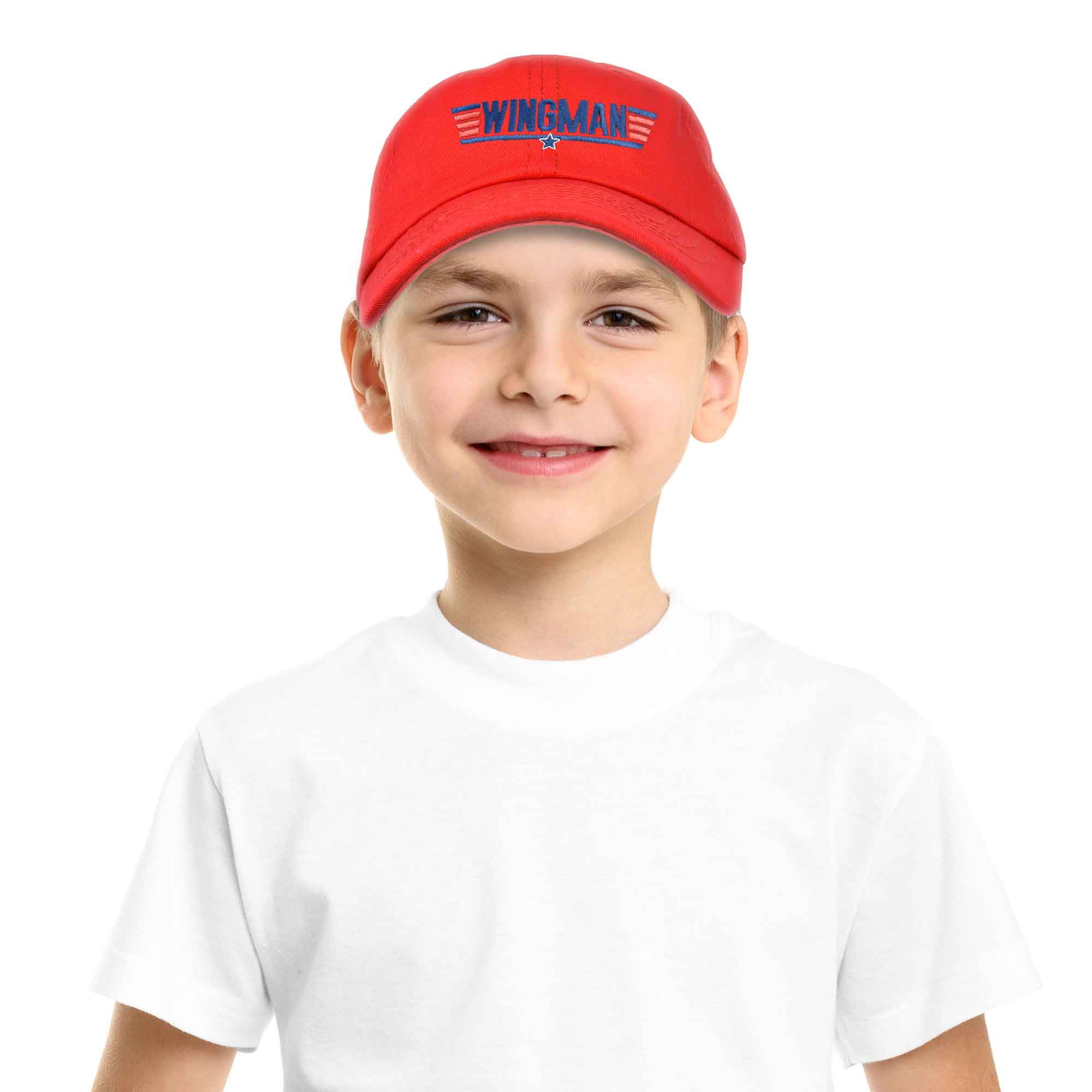 DALIX Father Son Pilot and Wingman Matching Hat Set Embroidered Baseball Cap in Red