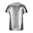 thumbnail image 3 of LYXSSBYX Mens Shirts Short Sleeve Men's Casual Shiny V-Neck Short Sleeve Teen Trend Slim Tops, 3 of 6