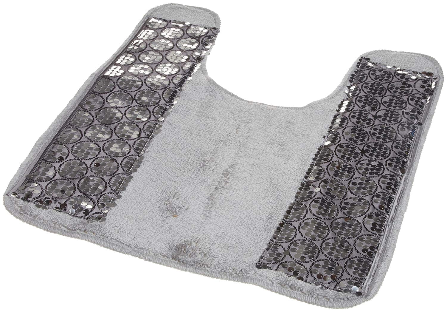 Designer Home 13 Piece Full Bath Accessories - Includes Curtain, Towel Sets, Rug Set (Silver)
