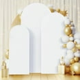 thumbnail image 1 of 3 PCS Spandex Arch Backdrop Covers, White Wedding Arch Cover Set, Elastic 4FT 5FT 6FT Balloon Arch Covers for Metal Backdrop Stands, Arch Backdrop Stretchy Covers for Wedding Banquet Party Decor, 1 of 7