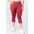thumbnail image 2 of Women's Active Lattice Capri Cutout Workout Leggings Plus Size - BRICK RED, 2XL, 2 of 4