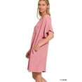 thumbnail image 4 of Zenana Women's Woven Airflow V-Neck T-Shirt Dress with Pockets – Casual, Lightweight & Stylish, 4 of 5