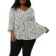 thumbnail image 2 of Women's Plus Size Blouse V Neck 3/4 Ruffle Sleeve PolDots Peplum Top White 4X, 2 of 7