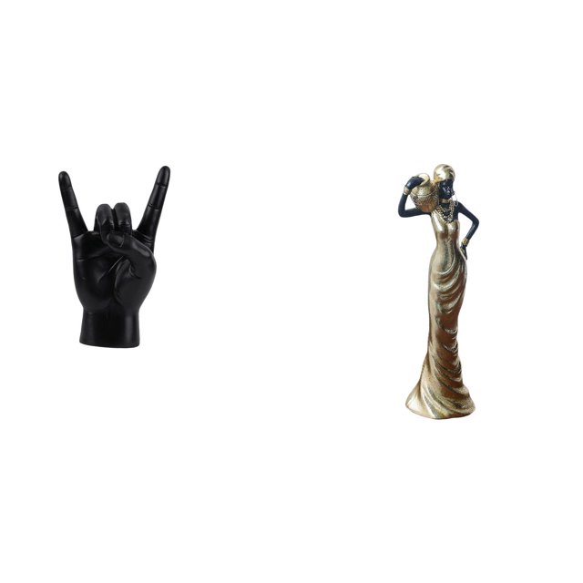 Escultura de mano de roca con gesto de mano, estatua de dama tribal africana, artesanía creativa para dedos, adorno de mesa vintage, figura decorativa