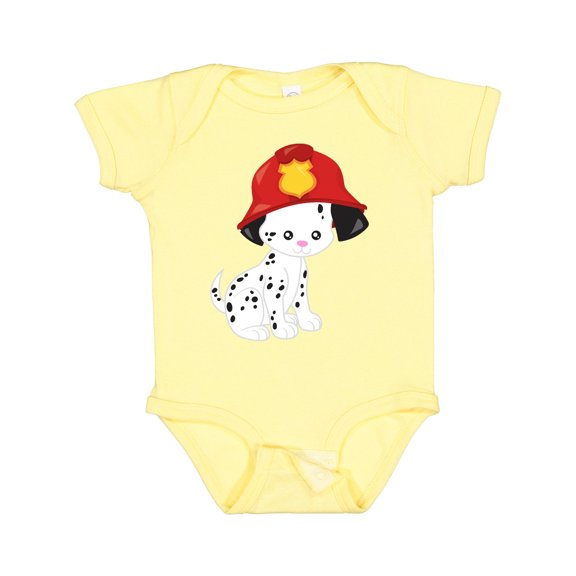 Inktastic Fireman Dog, Cute Dog, Puppy, Doggo, Dalmatian Boys or Girls Baby Bodysuit