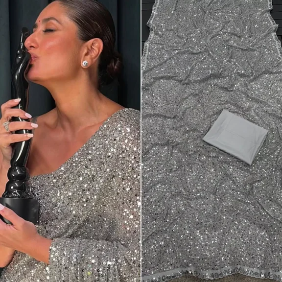 Sethi Trades Women's Bollywood Saree with Blouse – Wedding & Party Wear Inspired by Kareena Kapoor