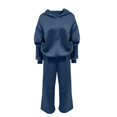 thumbnail image 4 of Two Piece Set for Women, Oversized Hoodie and Wide Leg Sweatpants Set, Solid Color Casual Matching Outfit, Women's Loungewear Set for Daily Wear, Lounge, and Casual Outfit Navy, 4 of 4