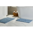 thumbnail image 3 of Better Homes & Gardens Spa Grid Bath Rug Set, 2 Piece, Blue Silver, 17" x 24" & 20" x 30", 3 of 10