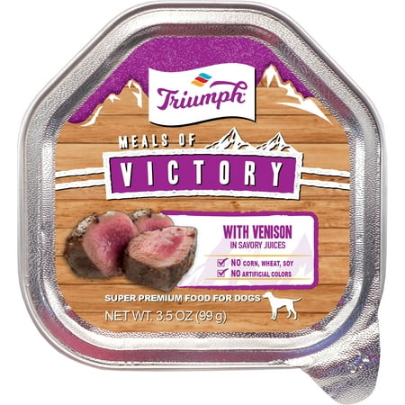 Triumph Pet Industries-Triumph Victory Wet Cup Dog Food- Venison 3.5 Oz (Case of 15