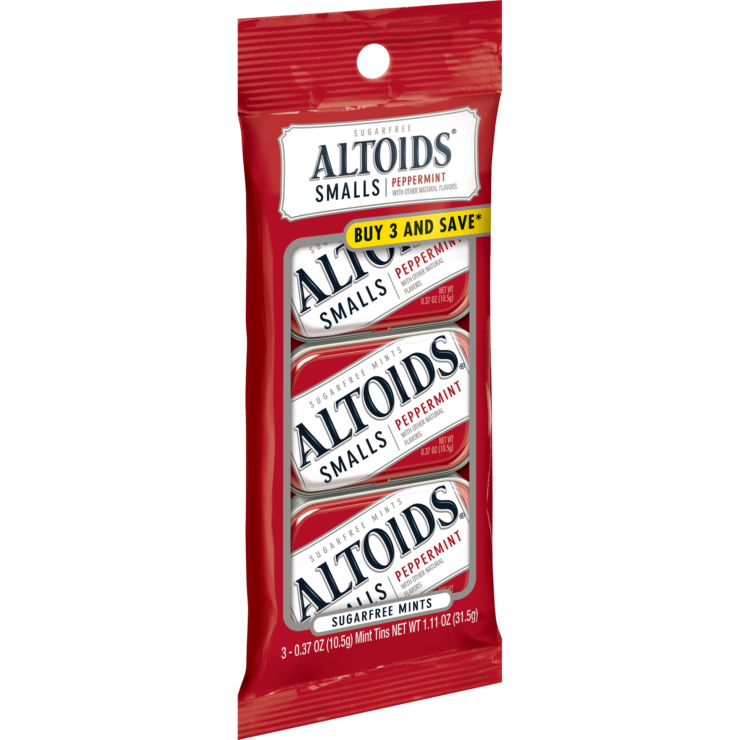 Altoids, Sugar Free Smalls Peppermint Mints, 0.37 Oz, 3 Ct