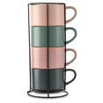 thumbnail image 2 of Thyme & Table 4 Pack Stacking Mugs, Reactive Mix of Colors 11.1 fl oz, Stoneware, 2 of 5