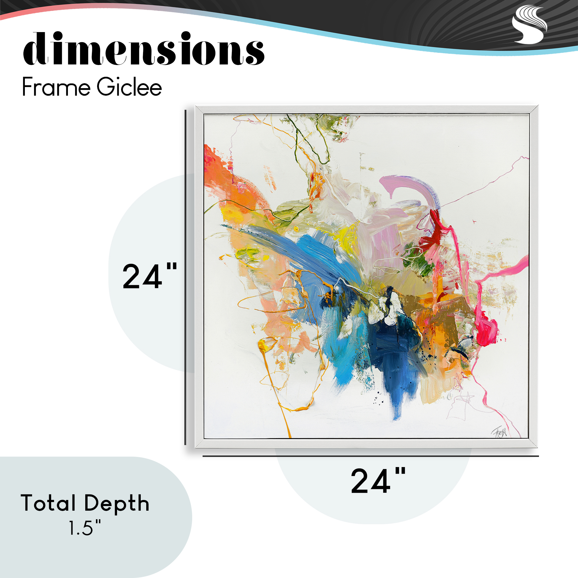 Confident Pink Abstraction White Framed Giclee Art, design by Design Fabrikken