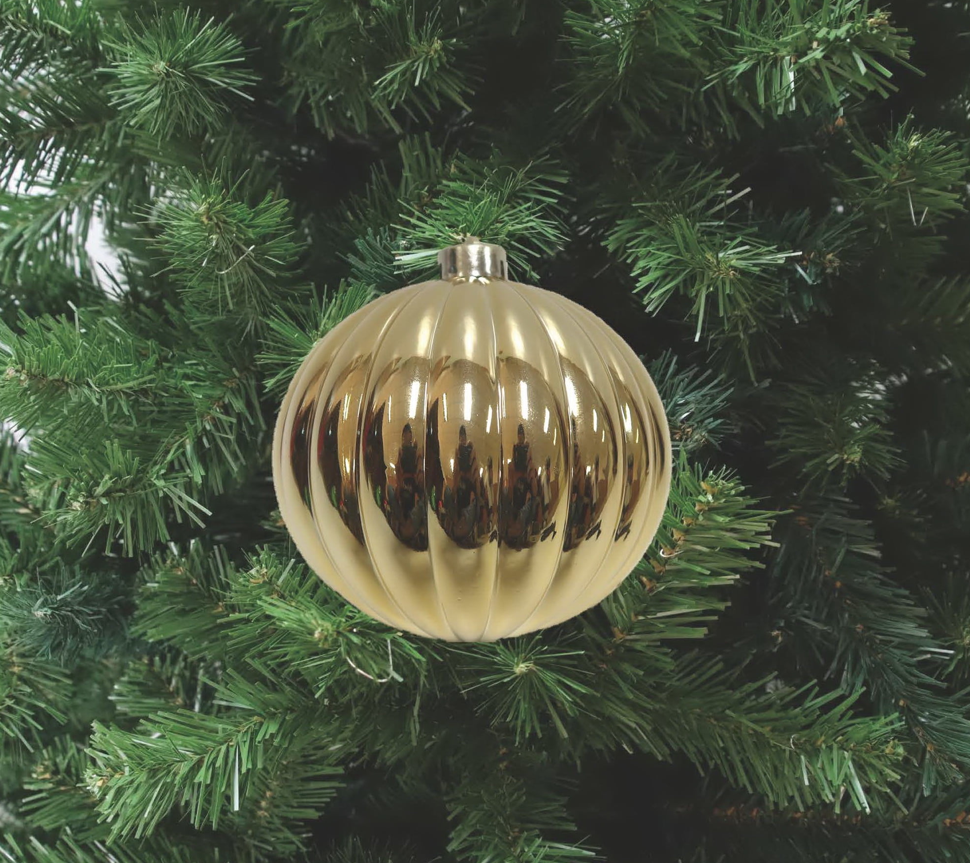 SHATTERPROOF ORNAMENT 130MM - SHINY GOLD, 130MM SHATTERPROOF ORNAMENT