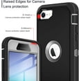 thumbnail image 3 of HSHDLDF for iPhone SE 2022/2020 Case Built-in Screen Protector Shockproof Dust/Drop Proof 3 in 1 Full Body Rugged Heavy Duty Durable Cover for Apple iPhone SE 3rd/2nd Gen 4.7,Black/Grey, 3 of 7