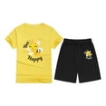 thumbnail image 4 of WOYY Toddler Girls Outfits Cartoon Bee Print Short Sleeve T Shirt Shorts Set, Sizes 2-13, 4 of 4
