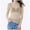 001-Beige, variant on LINGLANG Mesh Tops for Women Long Sleeve Neck Fitted Top Bodycon Clubwear Sheer Pure Mesh Tops T Shirts