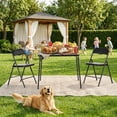 thumbnail image 3 of Homy Casa 3-Piece Folding Table Set with 2 Chairs, Square Space-Saving Table Set, Black, 3 of 6