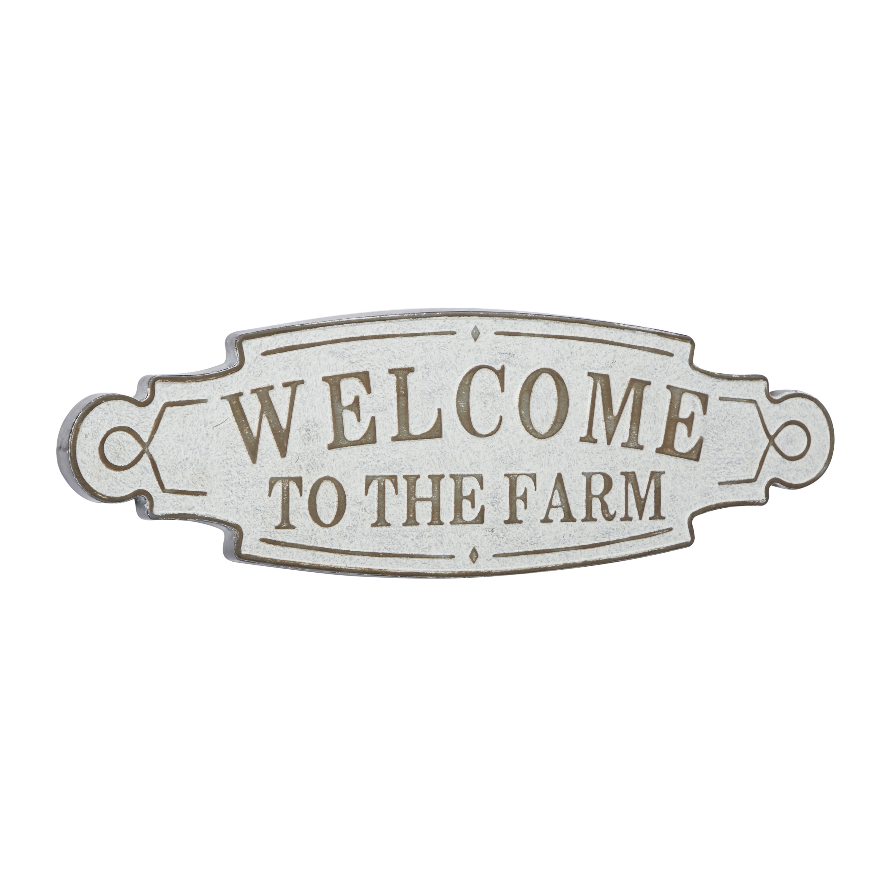 DecMode Indoor Beige Metal Farmhouse Sign Wall Decor