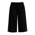 thumbnail image 5 of High Waisted Pants for Women Capris Pants Beach Pants Elastic Waist with Pocket Pants Casual Loose Solid Yoga Trousers Pants, 5 of 7