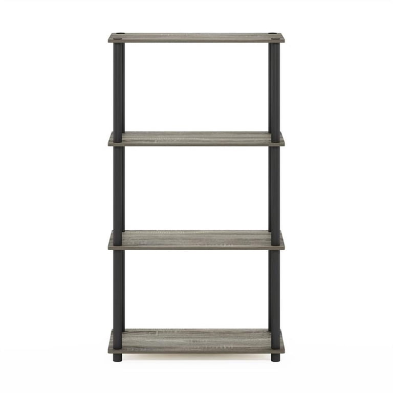 Furinno 4-Shelf Decorative Storage Shelves, Gray and Black photo 3