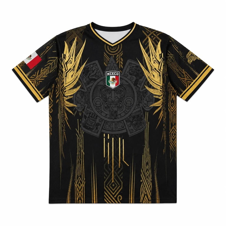Zimjoy Mexico Soccer Jerseys Men Crew Neck Short Sleeve Dark Green