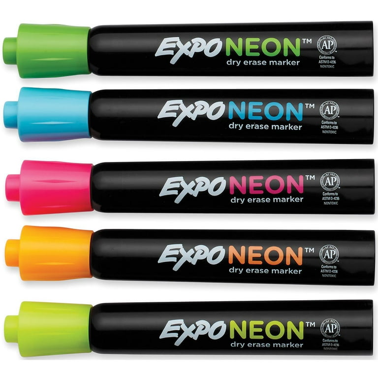 EXPO Neon Dry Erase Markers, Assorted Colors (Bullet Tip, 5 ct.)