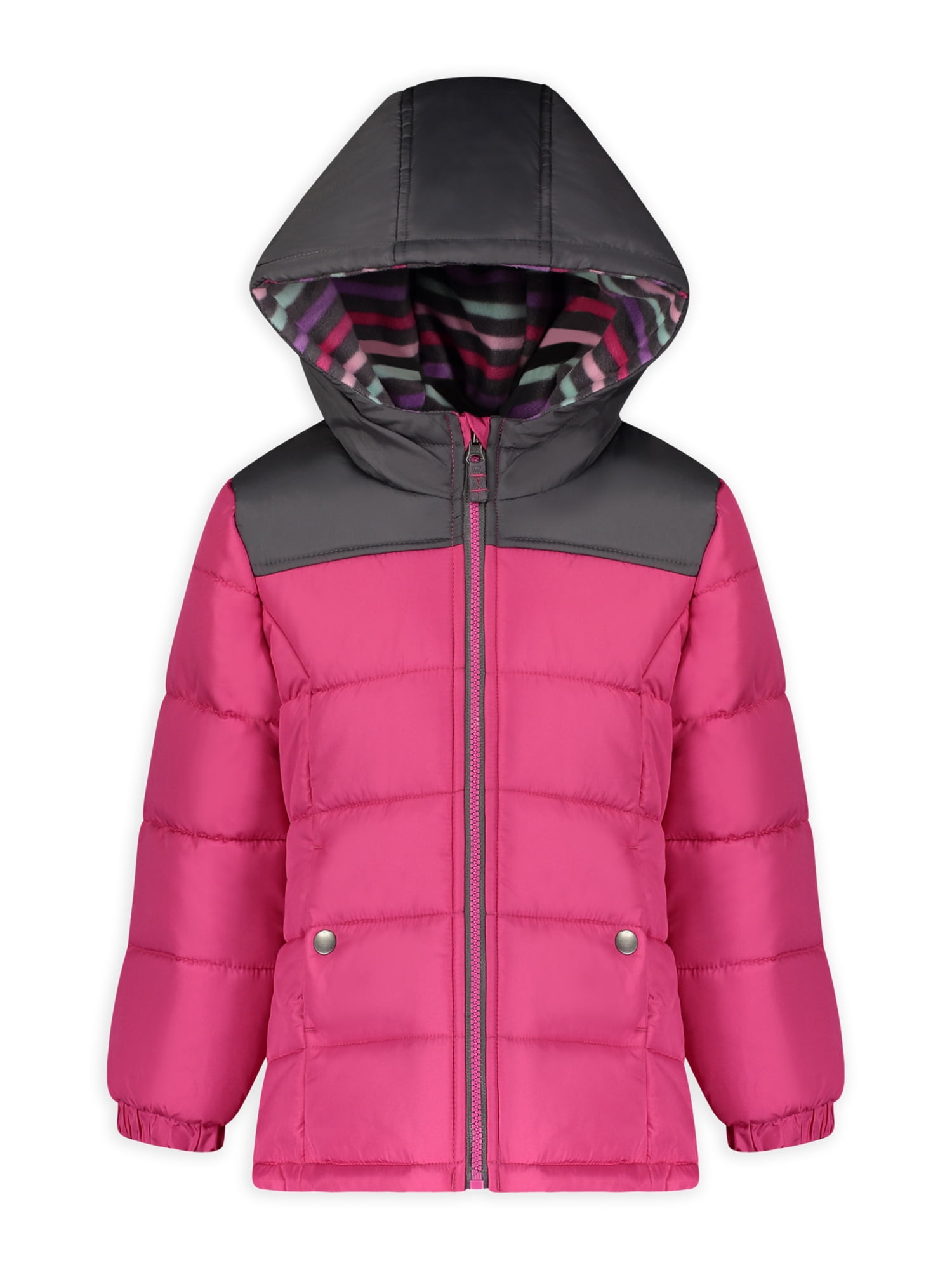 Weathertamer Girls Colorblock Hooded Winter Puffer Coat, Sizes 416