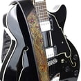 thumbnail image 5 of Walker And Williams KB-23 Skinny Series 2" Wide Black & Umber Brown Premium Carved Grain Leather Padded Guitar Strap With Tooled Koi Fish Design$$Music, 5 of 9