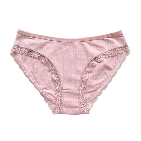 Scyoekwg Womens Underwear Cotton Ladies Underpants Hipster Panties Knickers Solid Color Stretchy Comfort High Waisted Underwear Underpants(Pink M)