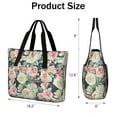 thumbnail image 3 of Tote Bag for Women - Pioneer Flower Shoulder Bag - Large Utility Work Duffle Bag with Zipper Handbag for Travel, Work, Sprots, 3 of 5