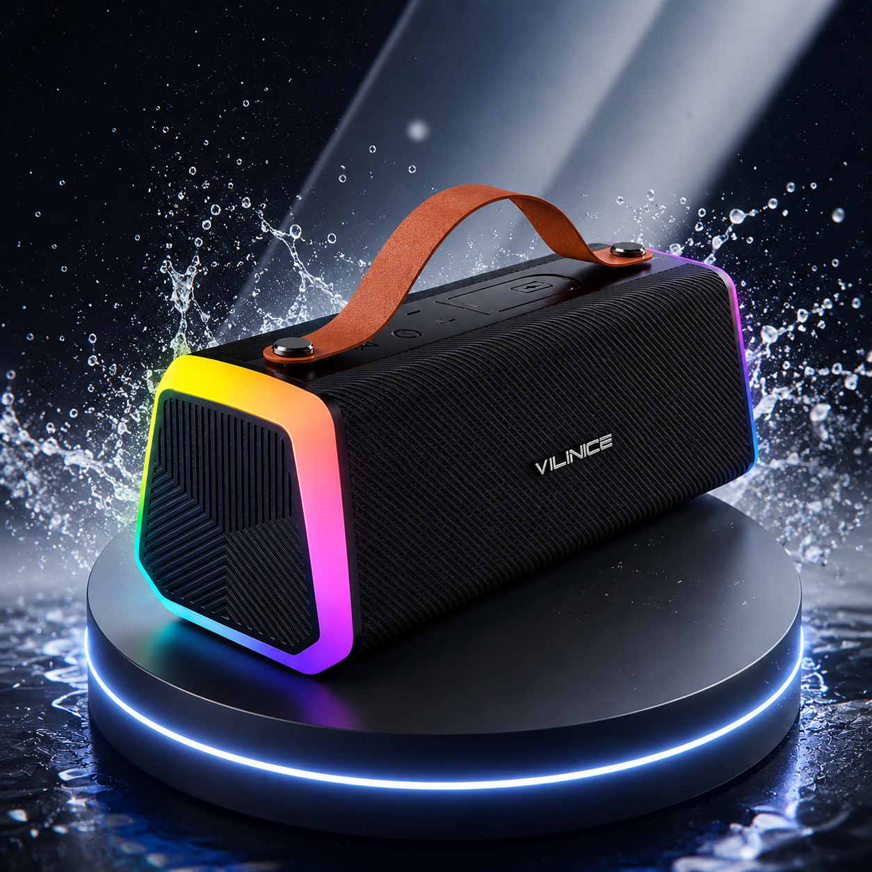 VILINICE Portable Bluetooth Speaker with RGB Lights, Waterproof photo 6