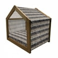thumbnail image 2 of Zambia Pet House, Cheetah Pattern with Circles Spiral Exotic Fur Zoo Savannah Image, Outdoor & Indoor Portable Dog Kennel with Pillow and Cover, 5 Sizes, Dark Brown Orange and White, by Ambesonne, 2 of 5