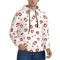 thumbnail image 2 of Honeii Lips Kiss Pattern Mens Hoodies Men's Loose Sleeve Sweatshirt,Pullover Hooded Sweatshirt for Men,Essentials Hoodie-Medium, 2 of 7