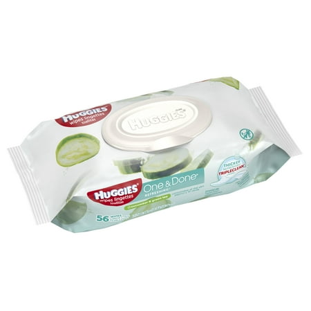 Huggies One & Done Cucumber & Green Tea Wipes, 56 count