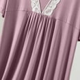 thumbnail image 5 of Fznquz Casual Women Nightgown Lace Lounge House Dress Purple Crew Neck Soft Loose Sleep Shirts, 5 of 7