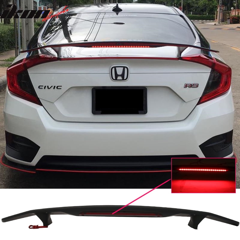 Universal Compatible with Matte Black Rear Trunk Spoiler Wing & 3RD